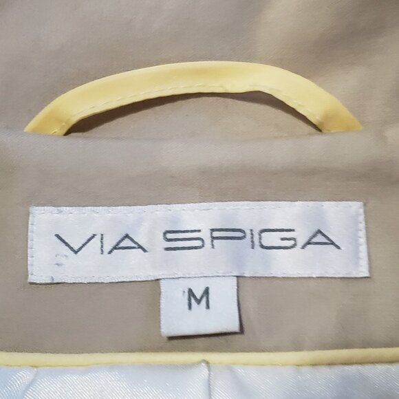 Via Spiga Trench Coat Women's Size Medium Stone Beige Belted - Picture 9 of 13